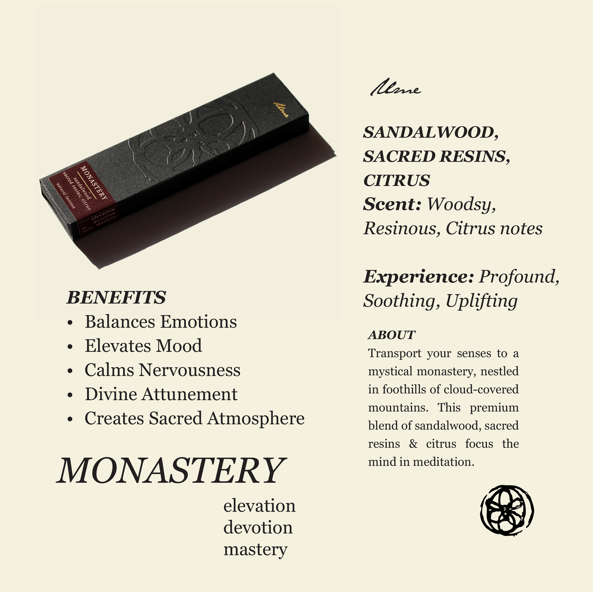 Ume Incense | MONASTERY Sandalwood | Premium Natural Incense